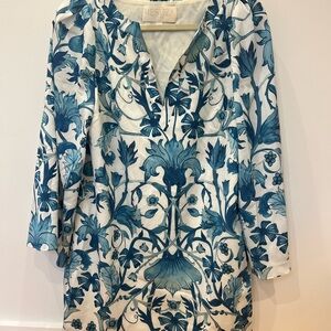 Mestiza Blue and White Floral Mini Dress